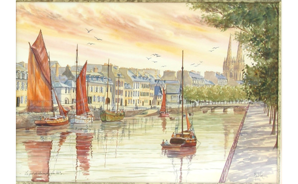 MISSLEN (Xxème) "Le port de Quimper fin 
