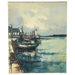 ALDO années 70 "Bateaux de pêche à quai"