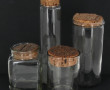 4 bocaux en verre bouchons liège: on y 