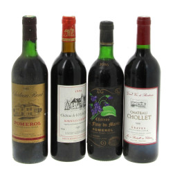 Lot de 4 bouteilles: - 1 B Ch René 1989