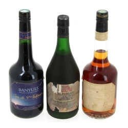 Lot de 3 B de BANYULS (2) et vieux Marc 