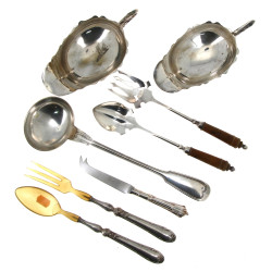 Lot de métal argenté comprenant 2 sauciè