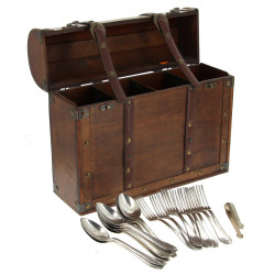 Coffret en bois en forme de cartable pou