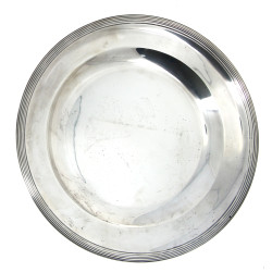 Plat rond en argent, poinçon minerve, po
