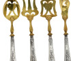 4 petits couverts de service, manches en