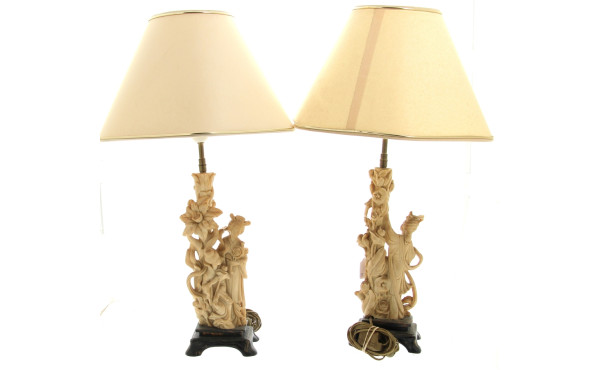 Paire de lampes dans le goût asiatique, 