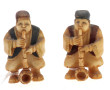2 netsuké anciens polychromes mucisiens,