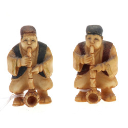 2 netsuké anciens polychromes mucisiens,