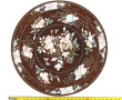 Coffret rond chinois en bois et motifs f