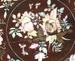 Coffret rond chinois en bois et motifs f