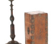 Boîte ancienne en placage et métal, déco