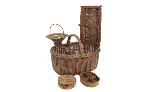 Petit lot de 5 paniers anciens