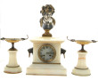 Garniture de cheminée en onyx et bronze 