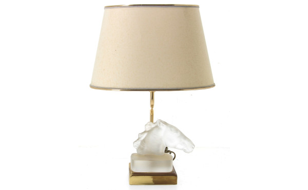 LE DAUPHIN - Lampe en laiton et verre mo