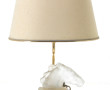 LE DAUPHIN - Lampe en laiton et verre mo