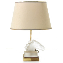 LE DAUPHIN - Lampe en laiton et verre mo