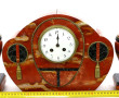 Garniture de cheminée en marbre rouge (m