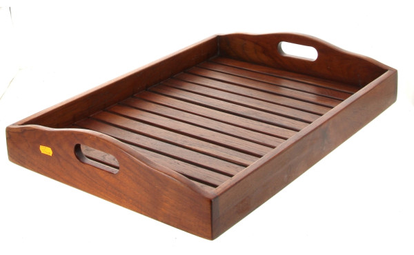 Plateau de service en bois exotique 55 x