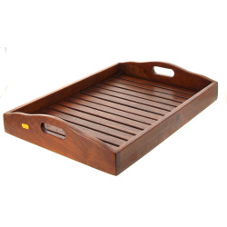 Plateau de service en bois exotique 55 x