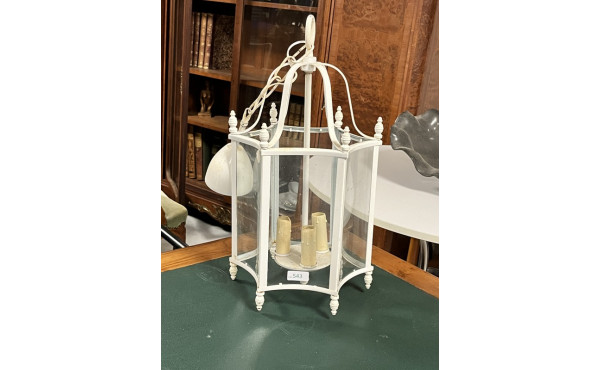 Lanterne laquée blanche 3 lumières H. 47