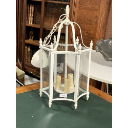 Lanterne laquée blanche 3 lumières H. 47