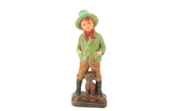 "Enfant et son chien" plâtre patiné H.41