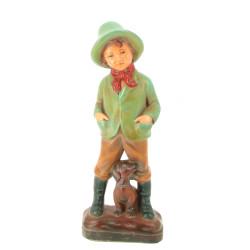 "Enfant et son chien" plâtre patiné H.41