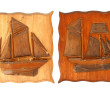 Deux petites 1/2 coques anciennes en boi
