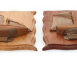 Deux petites 1/2 coques anciennes en boi