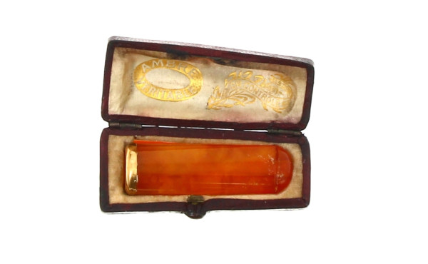 Fume-cigarette à baguette or jaune, écri