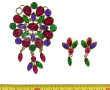 Parure fantaisie en métal et cabochons d