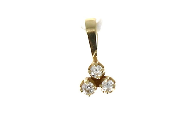 Pendentif en or jaune 14 cts serti de 3 