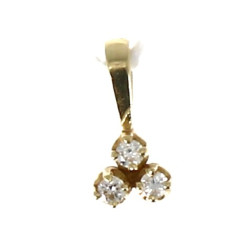 Pendentif en or jaune 14 cts serti de 3 