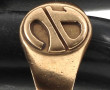 Chevalière en or jaune 18 carats, poinço