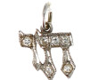 Pendentif ancien en or gris 18 cts serti