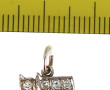 Pendentif ancien en or gris 18 cts serti