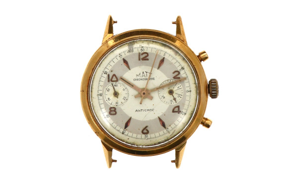 Boîtier de montre chronographe en or jau