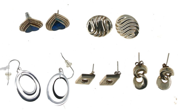 Lot de 5 paires de BO en argent dont une
