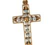 Pendentif croix en or jaune 18 cts, poin