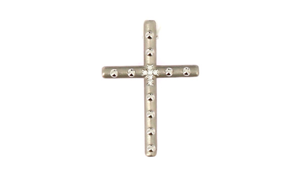 Pendentif croix en or gris 18 carats, po
