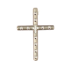 Pendentif croix en or gris 18 carats, po