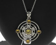 Pendentif circulaire en argent et strass