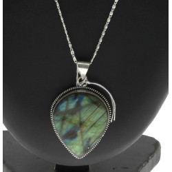 Pendentif en labradorite, monture argent