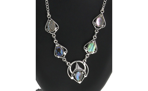 Collier en argent 925ème et nacre d'orme