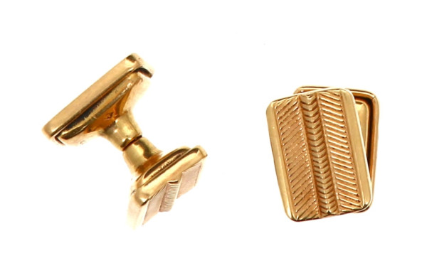Paire de boutons de manchette en or jaun