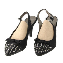 MASCARA - Paire d'escarpins ouverts sati