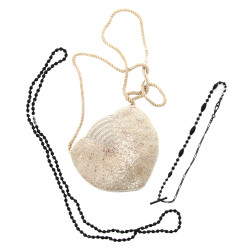 Petit sac de soirée perlé blanc ivoire, 