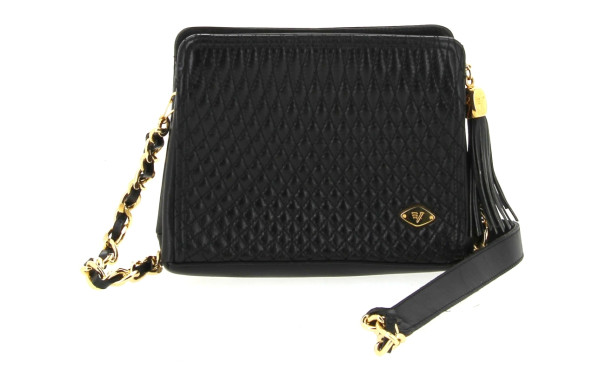 VICOSTA - Petit sac en cuir noir avec ba