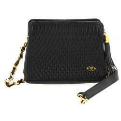 VICOSTA - Petit sac en cuir noir avec ba