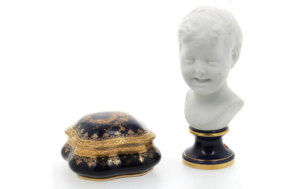 LIMOGES France - Coffret en porcelaine b